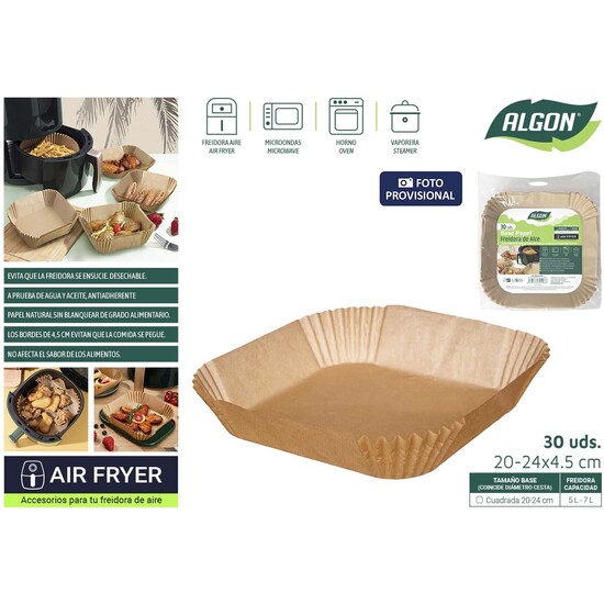 SET30 BASE PAPEL AIRFRYER CUAD24CM ALGON image 0