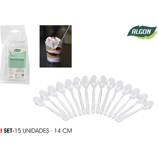 SET15 CUCHARAS POSTRE 14CM ALGON image 0