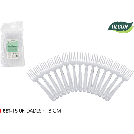 SET15 TENEDORES MESA 18CM ALGON image 0