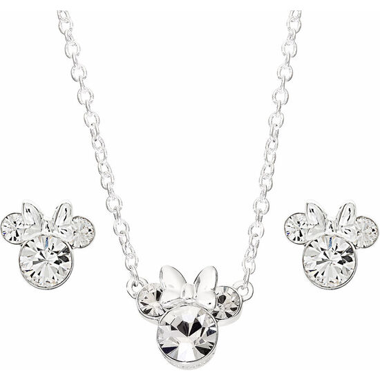 SET COLGANTE + PENDIENTES MINNIE DISNEY PLATA image 0