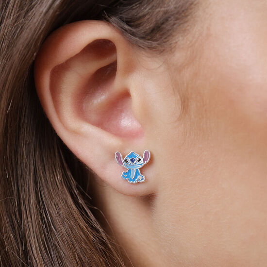 PENDIENTES STITCH DISNEY PLATA image 2