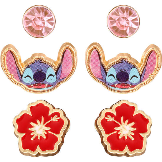 SET 3 PARES DE PENDIENTES STITCH DISNEY image 0