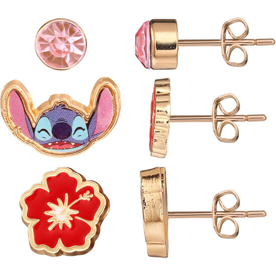 SET 3 PARES DE PENDIENTES STITCH DISNEY image 1