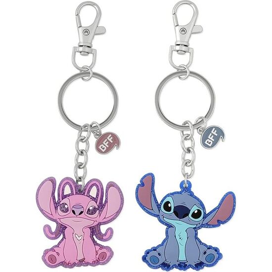 SET 2 LLAVEROS ANGEL &#38; STITCH DISNEY image 0