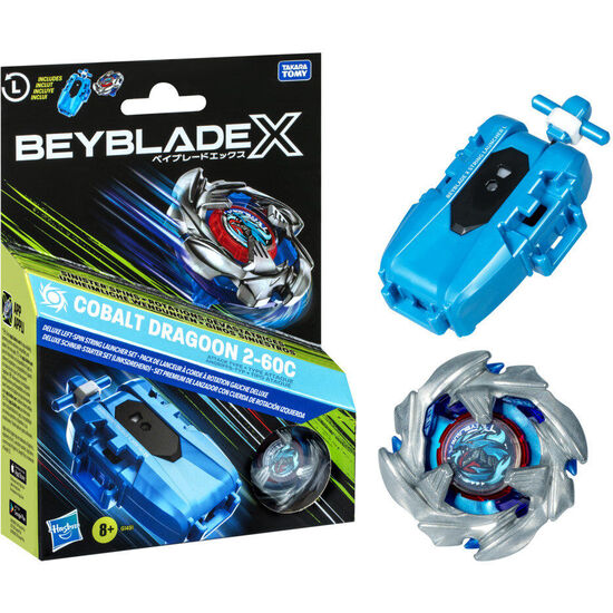 SET PREMIUM LANZADOR CON CUERDA Y TOP COBALT DRAGOON 2-60C BEYBLADE X image 0