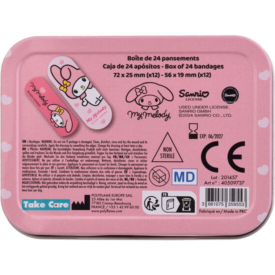 CAJA METAL TIRITAS MY MELODY HELLO KITTY image 2