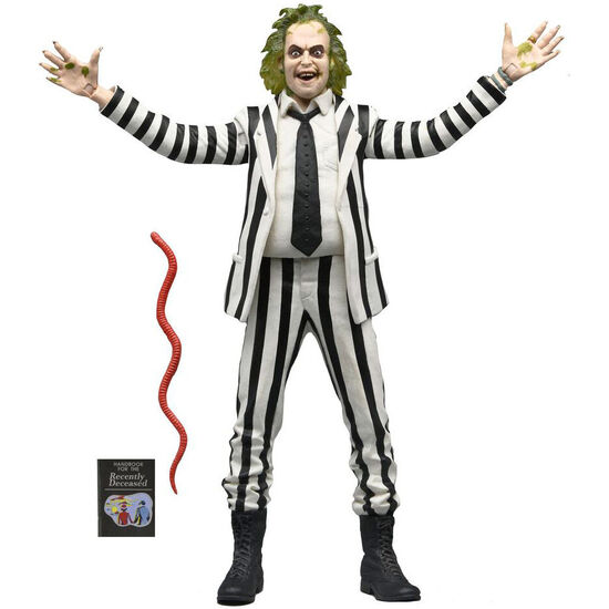FIGURA BEETLEJUICE 1988 BLACK AND WHITE STRIPED SUIT BEETLEJUICE 18CM image 0