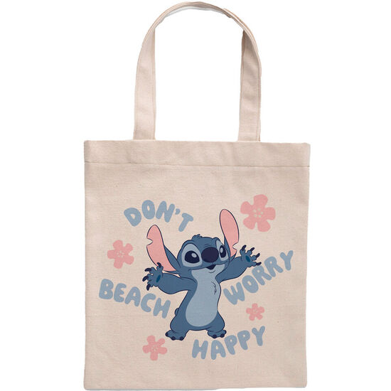 BOLSA SHOPPING DONT WORRY BEACH HAPPY STITCH DISNEY image 0