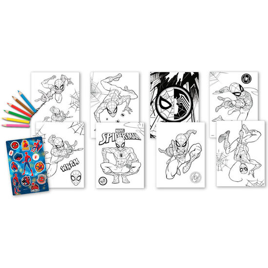 SET COLOREAR + PEGATINAS SPIDERMAN MARVEL image 1