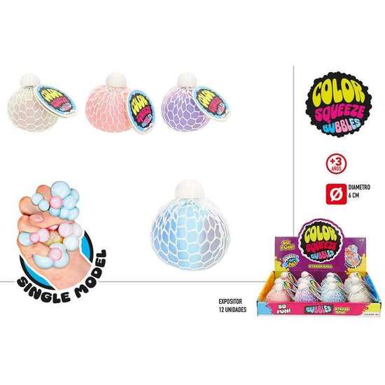 BOLA SQUEEZY ANTI STRESS MALLA DIAMETRO 6 CM  - MODELOS SURTIDOS image 0