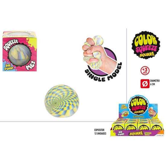BOLA ANTI STRESS PSICODELIA DIAMETRO 6 CM  - MODELOS SURTIDOS image 0