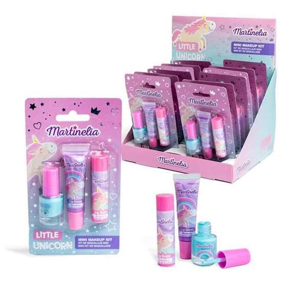 SET MAQUILLAJE MARTINELIA LITTLE UNICORNIO. INCLUYE BÁLSAMO LABIAL,BRILLO Y ESMALTE DE UÑAS. 15,5X9X2,5 CM image 0
