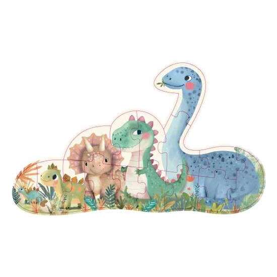 MI PRIMER PUZZLE PROGRESIVO DE DINOSAURIOS CON 6 FICHAS. 22X5,5X22 CM image 1