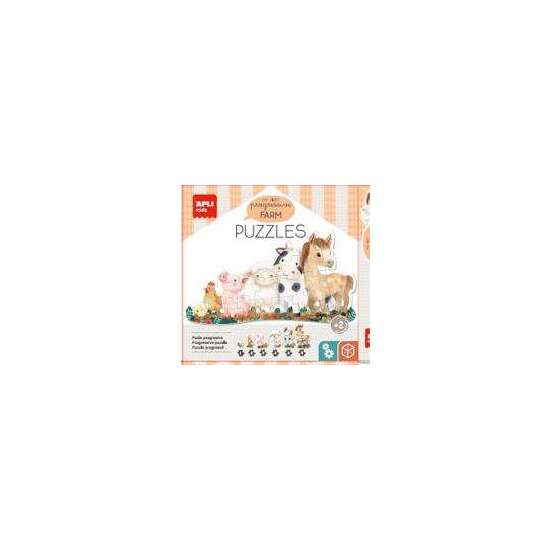 MI PRIMER PUZZLE PROGRESIVO DE ANIMALES DE LA GRANJA CON 6 FICHAS. 22X5,5X22 CM image 0