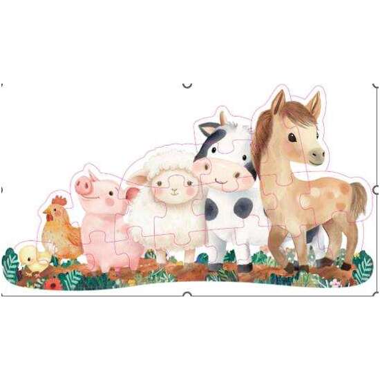 MI PRIMER PUZZLE PROGRESIVO DE ANIMALES DE LA GRANJA CON 6 FICHAS. 22X5,5X22 CM image 1