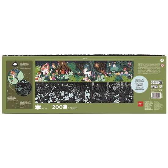 PUZZLE GLOW IN THE DARK BOSQUE MÁGICO FOSFORESCENTE CON 200 PZAS image 1
