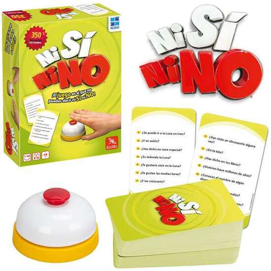 JUEGO NI SI NI NO COMPACTO.INCLUYE 50 CARTAS DE PREGUNTAS Y TIMBRE 16X5X22 CM image 2