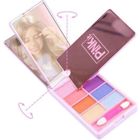 MINI ESPEJO MAQUILLAJE PINK IT . CON 8 SOMBRAS DE OJOS Y UN APLICADOR DE DOBLE PUNTA. image 1