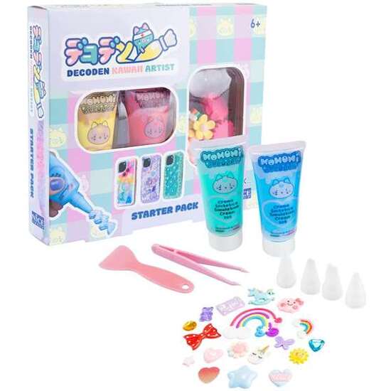 DECODEN STARTER PACK. PARA DECORAR LA FUNDA DE TU TELÉFONO CON CREMA. CONTIENE 2 CREMAS, BOQUILLAS, ESPÁTULA, PINZAS Y AMULETOS. 2 VERSIONES. image 0
