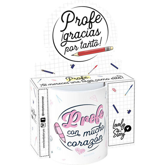 TAZA - PROFE CON MUCHO CORAZON 330ML image 0