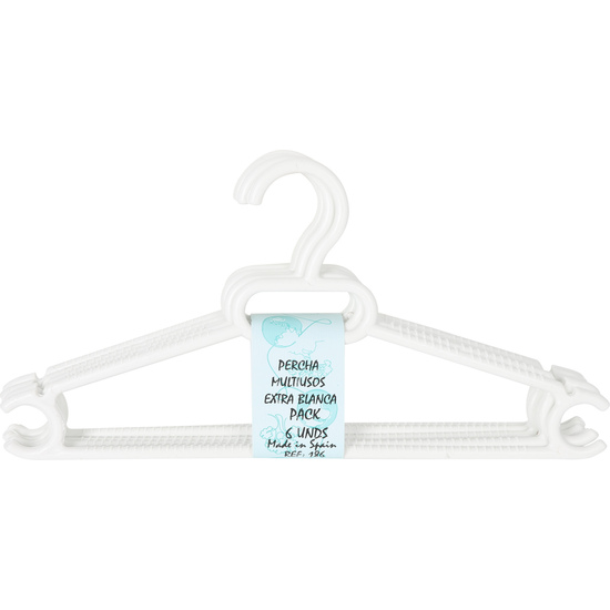 SET 6 PERCHAS PLAST. MULTIUSOS EXTRA BLANCA image 0