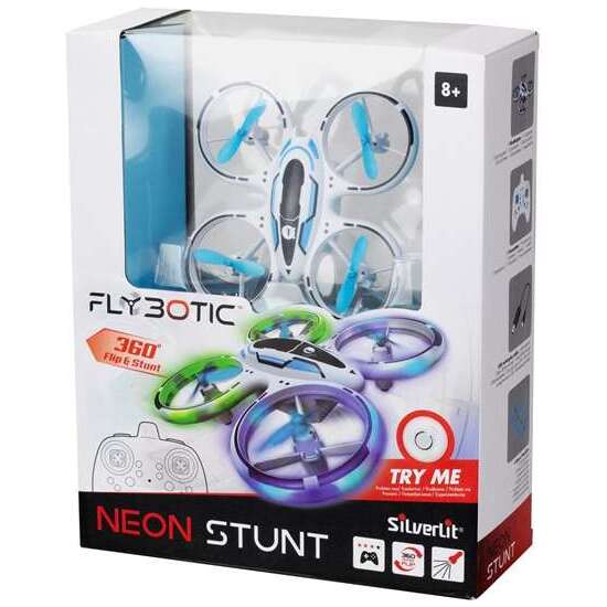 DRON ACROBATICO NEON TRANSMISIÓN 2.4GHZ DE 3 CANALES Y LUCES LED EN VIBRANTES TONOS AZUL Y VERDE image 0