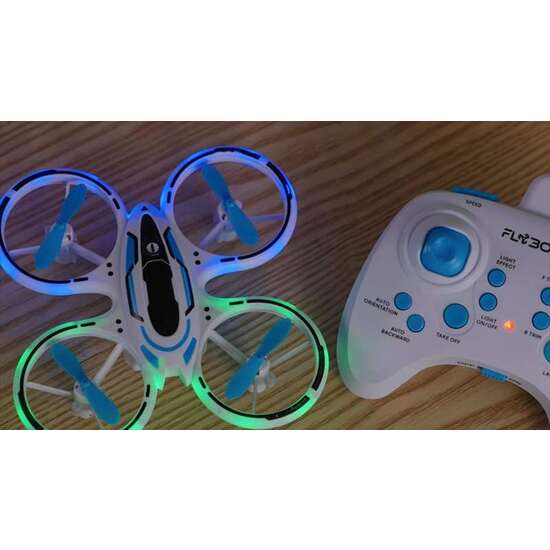 DRON ACROBATICO NEON TRANSMISIÓN 2.4GHZ DE 3 CANALES Y LUCES LED EN VIBRANTES TONOS AZUL Y VERDE image 3