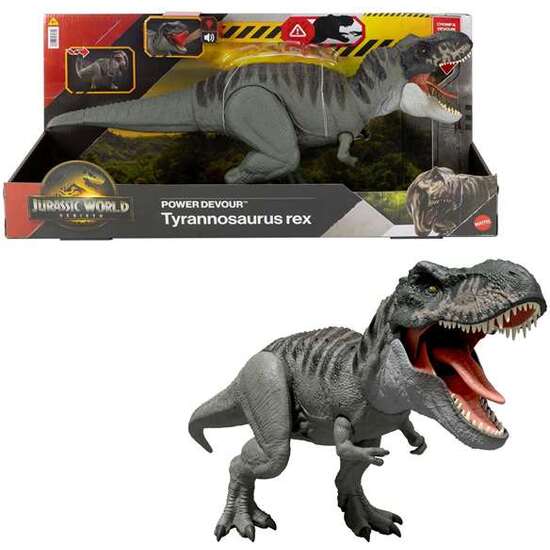 DINOSAURIO ARTICULADO CON SONIDO JURASSIC WORLD T-REX ATACA. 9X21X12 CM image 0