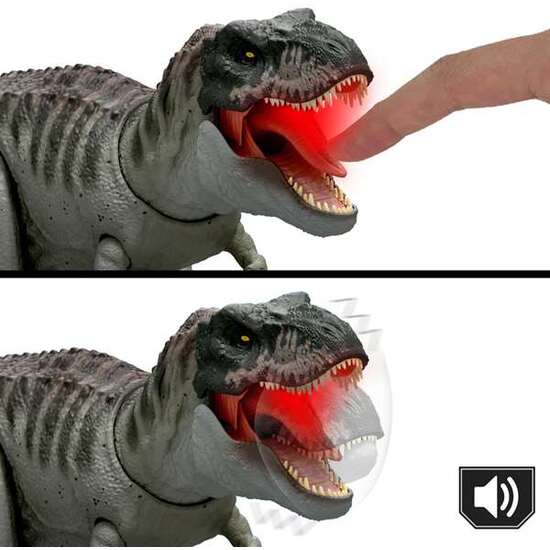 DINOSAURIO ARTICULADO CON SONIDO JURASSIC WORLD T-REX ATACA. 9X21X12 CM image 4