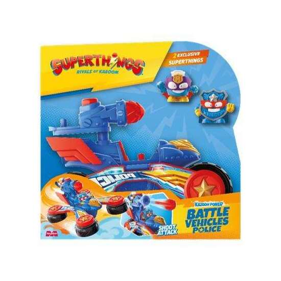 FIGURA SUPERTHINGS S BATTLE VEHICULO POLICIA. INCLUYE UN PROYECTIL. APRIETA PARA TRANSFORMARLO! 20X19,5X9,2 CM image 0