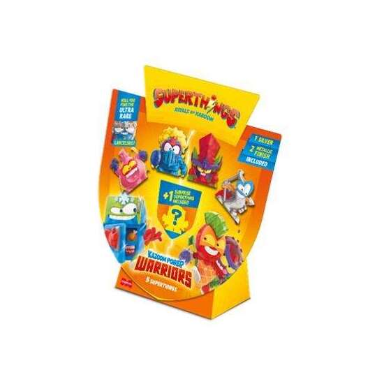 FIGURA SUPERTHINGS KAZOOM POWER WARRIORS PACK DE 5 UNIDADES. INCLUYE 1 PLATEADO Y 2 ACABADO METALICO INCLUIDOS. - MODELOS SURTIDOS image 0
