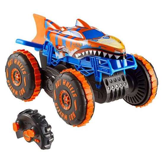 COCHE RADIO CONTROL HOT WHEELS MONSTER TRUCKS TIGER SHARK CLIMBER. ESCALA 1:15 image 1