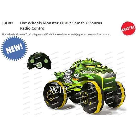 COCHE RADIO CONTROL HOT WHEELS MONSTER TRUCKS SAMSH O SAURUS. ESCALA 1:15 image 0
