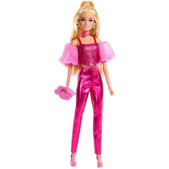 MUÑECA BARBIE DELUXE METALIZADA CON CORSET ROSA. image 0