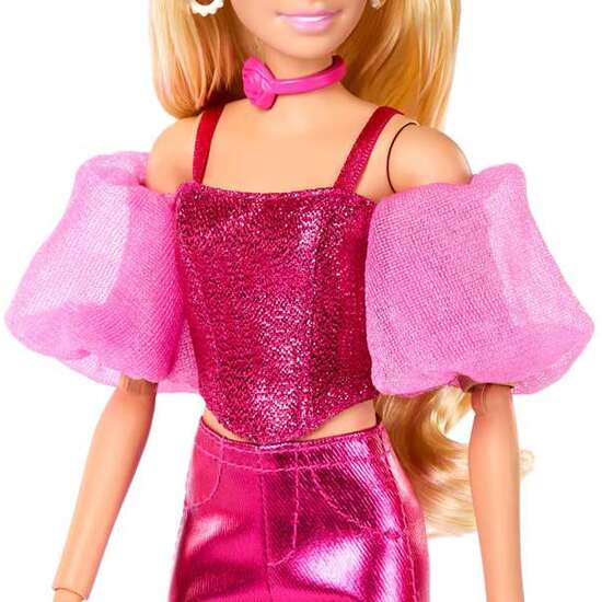 MUÑECA BARBIE DELUXE METALIZADA CON CORSET ROSA. image 2