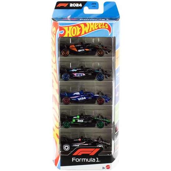 COVHR HOT WHEELS PACK CON 5 VEHÍCULOS F1 ESCALA 1:64. image 0