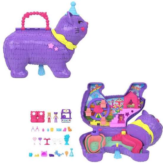 COFRE PARA MINI MUÑECAS GATITO PIÑATA PARTYLAND POLLY POCKET .INCLUYE 23 ACCESORIOS SORPRESA. image 1