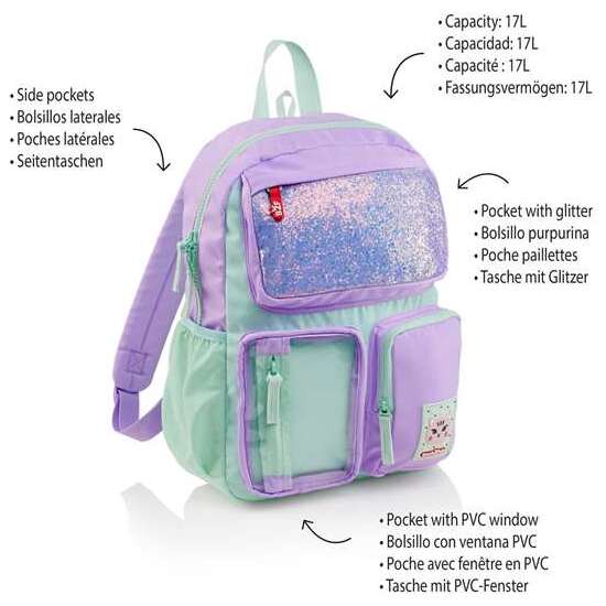 MOCHILA BOLSILLO 4 COMP. TURQUESA B2F image 1