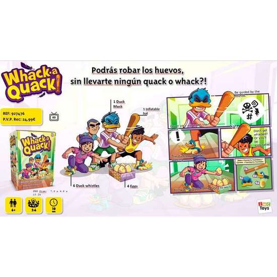 JUEGO DINÁMICO WHACK-A-QUACK (PROTEGE LOS HUEVOS, CON UNA MÁSCARA Y UN BATE INFLABLE) image 1