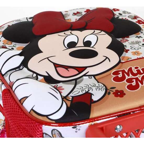 MOCHILA 3D CON RUEDAS PEQUEÑA MINNIE MOUSE FLOWERED 26 X13 X34 CM image 3