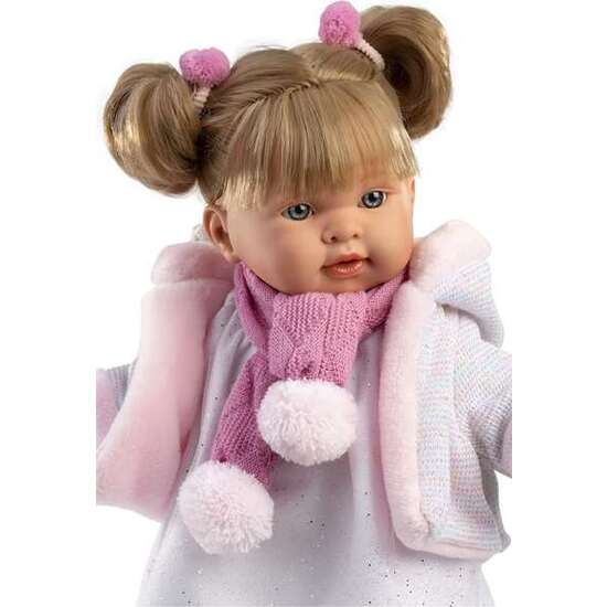MUÑECA ALEXANDRA LLORONA 42CM CON CUERPO DE TELA Y MECANISMO DE SONIDO. VESTIDO 100% ALGODÓN image 1