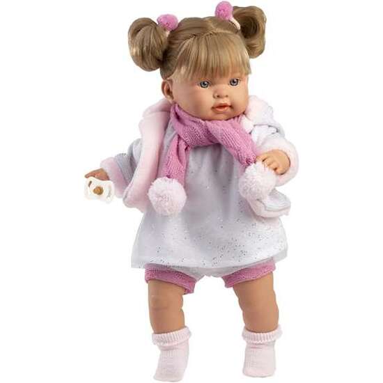 MUÑECA ALEXANDRA LLORONA 42CM CON CUERPO DE TELA Y MECANISMO DE SONIDO. VESTIDO 100% ALGODÓN image 2