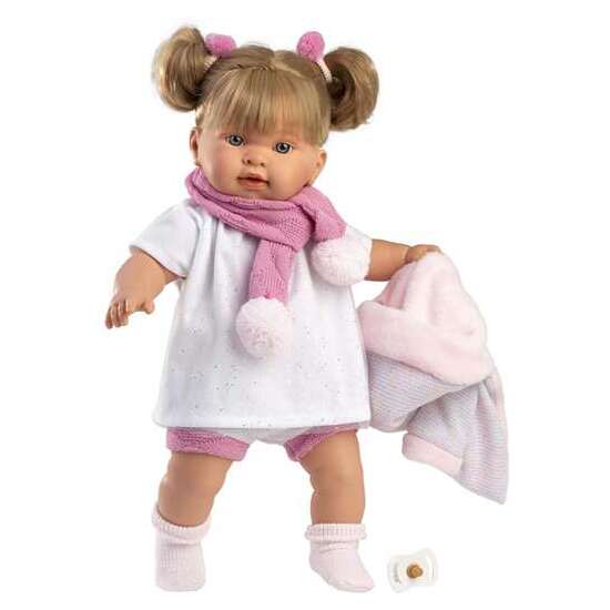 MUÑECA ALEXANDRA LLORONA 42CM CON CUERPO DE TELA Y MECANISMO DE SONIDO. VESTIDO 100% ALGODÓN image 3