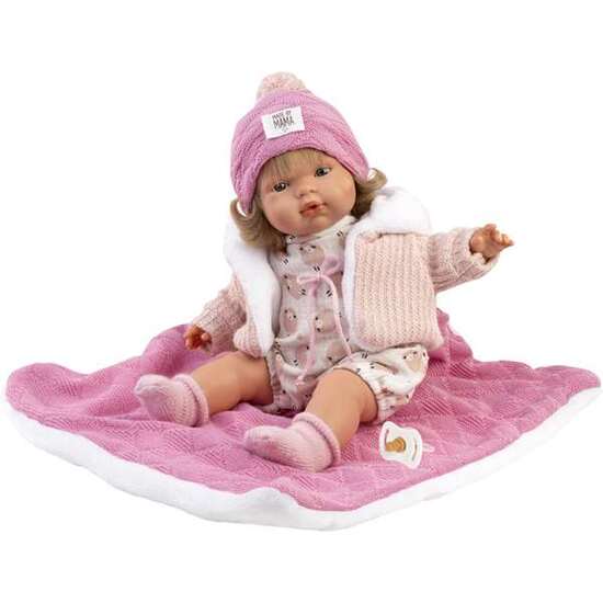 MUÑECA LOLA LLORONA CON MANTITA 38CM. CUERPO DE TELA Y MECANISMO DE SONIDO image 3