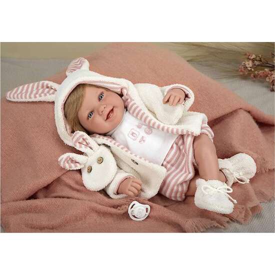 MUÑECA ELEGANCE 45 CM ZOE ROSA C/BUFANDA C/PELO (MUÑECO DE PESO) image 1