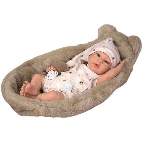 MUÑECA REBORN ARIAS 40 CM LIDIA BEIGE C/CUNA image 0