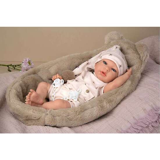 MUÑECA REBORN ARIAS 40 CM LIDIA BEIGE C/CUNA image 1