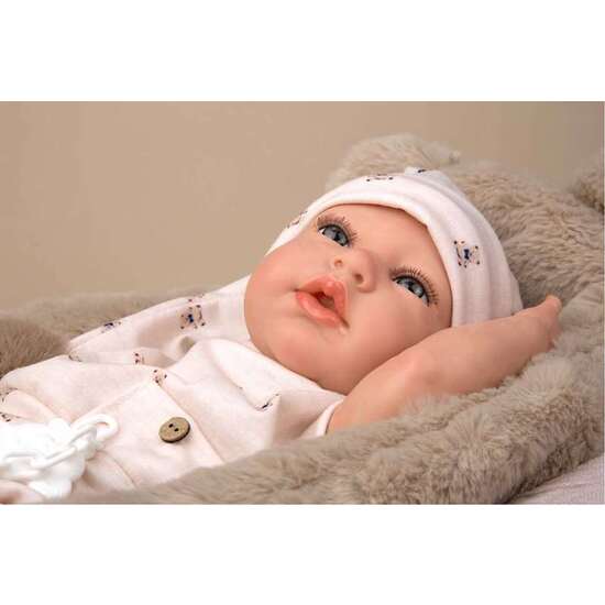 MUÑECA REBORN ARIAS 40 CM LIDIA BEIGE C/CUNA image 2