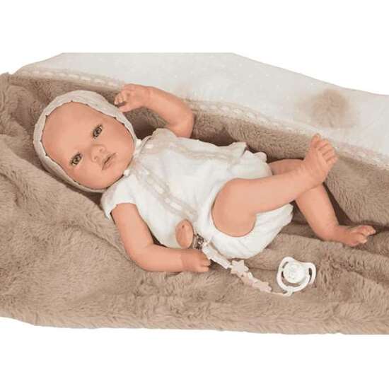 MUÑECA REBORN ARIAS 38 CM JADE MARRON C/MANTA (CUERPO VINYL, SEXO NIÑA) image 0