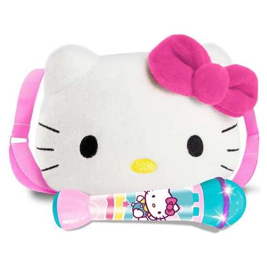 BOLSO Y MICRO DE MANO HELLO KITTY. MELODÍAS, EFECTOS DE SONIDO Y LUCES INTERMITENTES.31X12X16 CM image 0